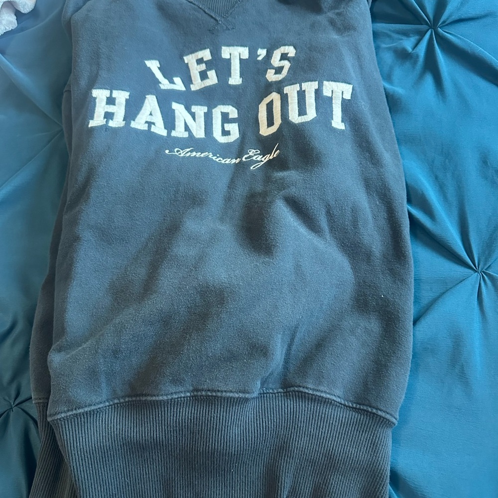American Eagle Outfitters Dark Gray Waffle Knit Top